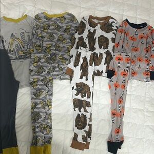 Kids Construction and Bear Print Pajama Set